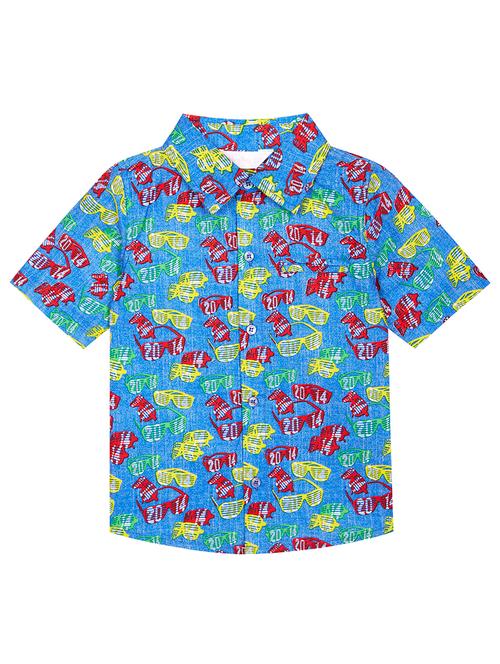 light blue printed detailed regular shirt - 20962523 - Very Small Image - 1