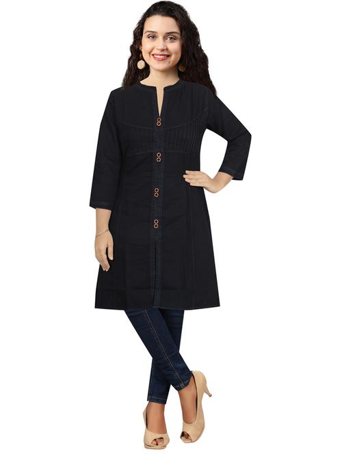 women three quarter sleeve straight kurta - 20963310 - Very Small Image - 1