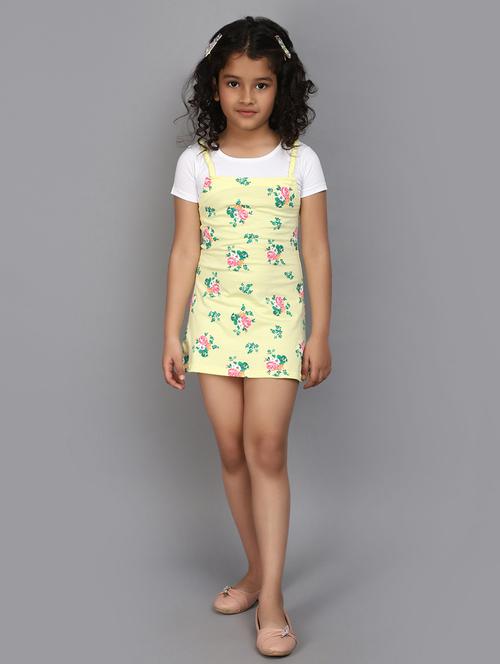 girls round neck floral printed frock - 20965277 - Very Small Image - 1