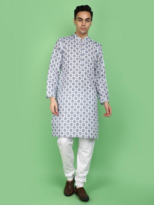 men printed kurta churidar ethnic wear set - 20965329 - Very Small Image - 1