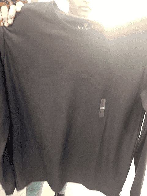 navy blue fancy fabric tshirt - 20965359 - Very Small Image - 1