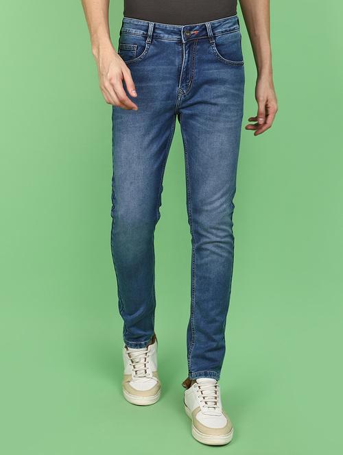 men solid blue slim fit jeans - 20965388 - Very Small Image - 1