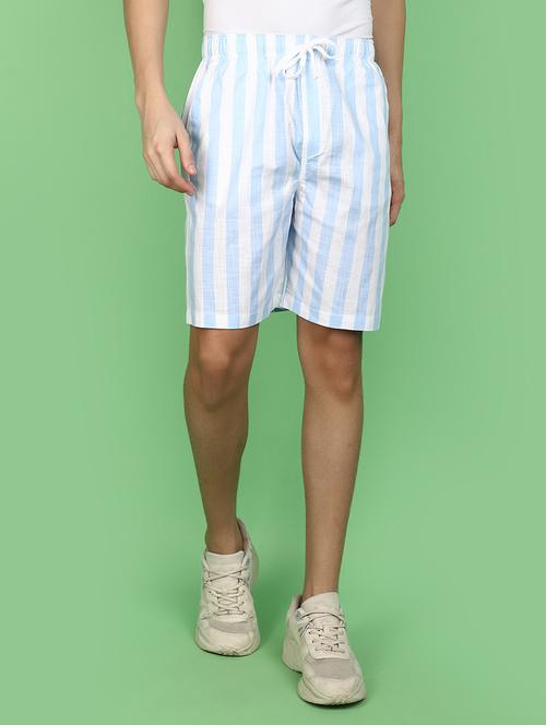 men striped mid rise shorts - 20965757 - Very Small Image - 1