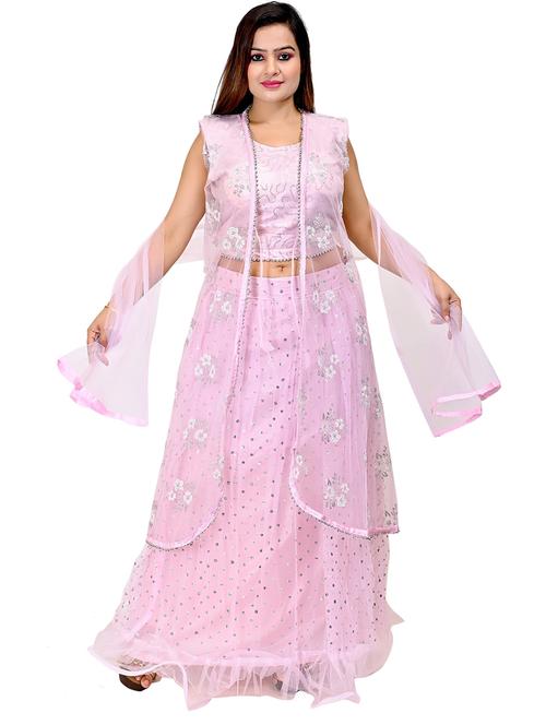 rosewater stitched lehenga with jacket lehenga - 20970039 - Very Small Image - 1