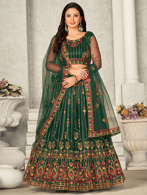women flared semi-stitched lehnga - 20970491 - Very Small Image - 1