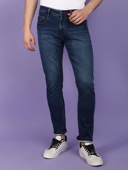 men blue washed detailed denim jeans - 20970647 - Very Small Image - 1