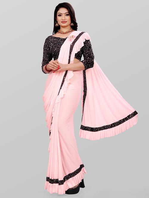 women rosewater ruffle saree - 20971216 - Very Small Image - 1