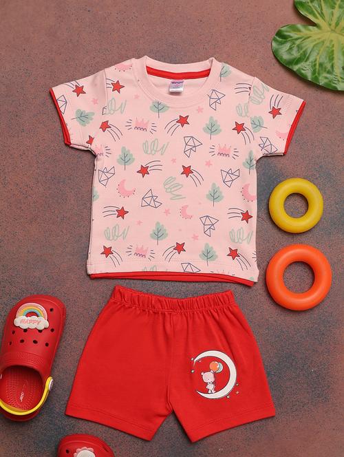 boys round neck printed shorts set - 20972469 - Very Small Image - 1