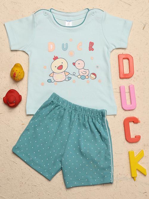 boys round neck printed shorts set - 20972501 - Very Small Image - 1