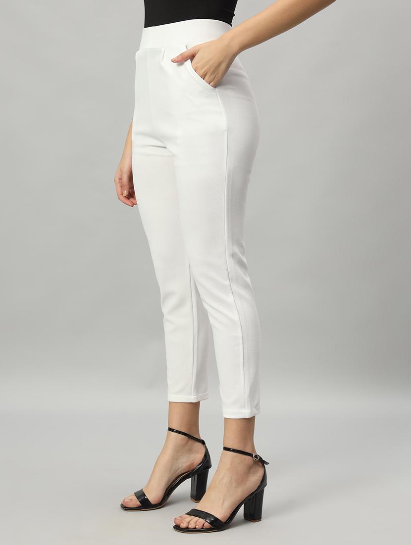 women mid-rise solid trouser - 20972546 - Zoom Image - 2