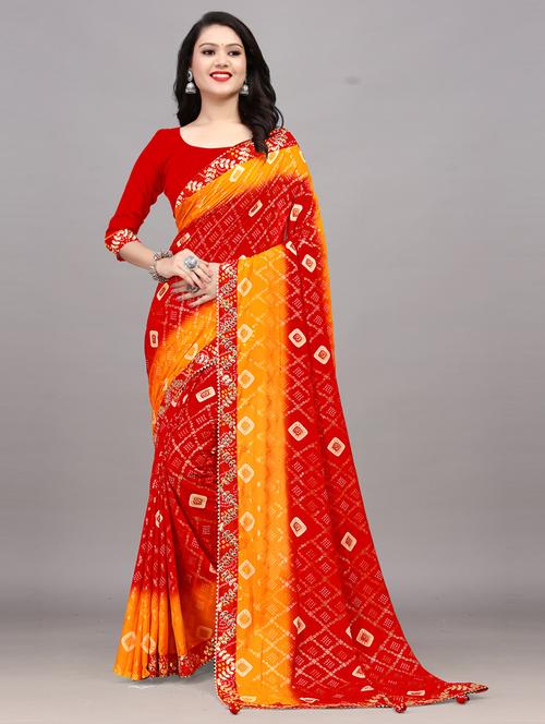 bandhani printed saree - 20973707 - Very Small Image - 1
