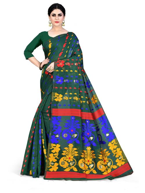 women self design jamdani saree with blouse - 20973757 - Very Small Image - 1