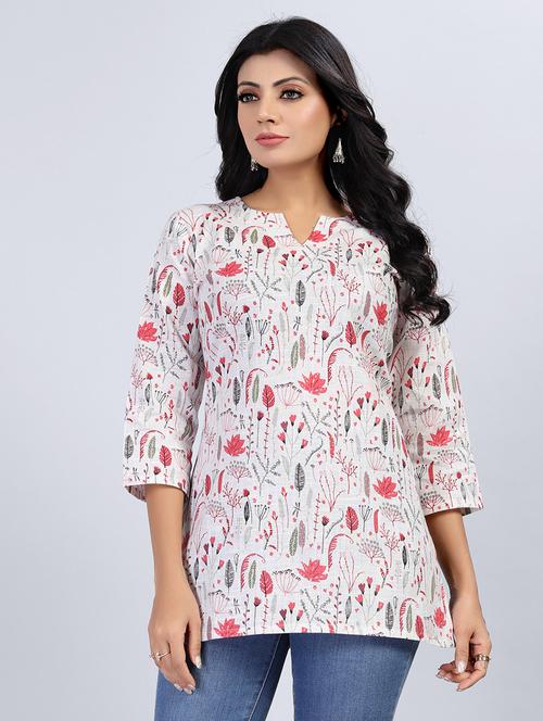 women three quarter sleeve straight kurti - 20974005 - Very Small Image - 1