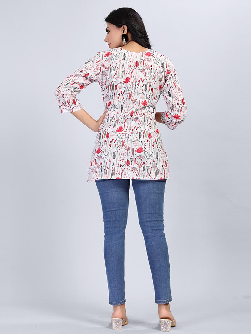 women three quarter sleeve straight kurti - 20974005 - Zoom Image - 3