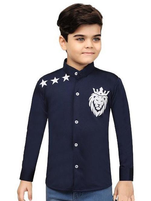 navy blue cotton blend shirt - 20977598 - Very Small Image - 1