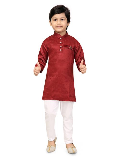 boys self design kurta & pyjama set - 20977834 - Very Small Image - 1