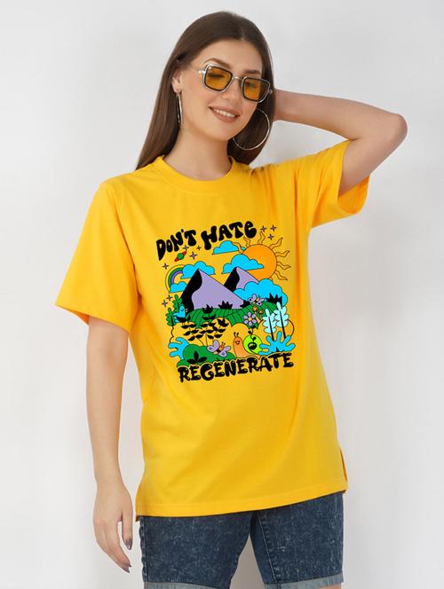 round neck front print t-shirt  - 20978450 - Very Small Image - 1