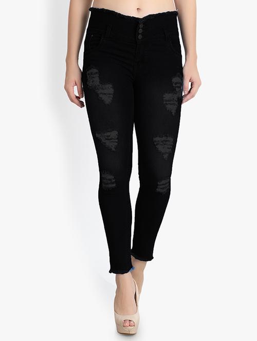 women distressed mid rise jean - 20981424 - Very Small Image - 1