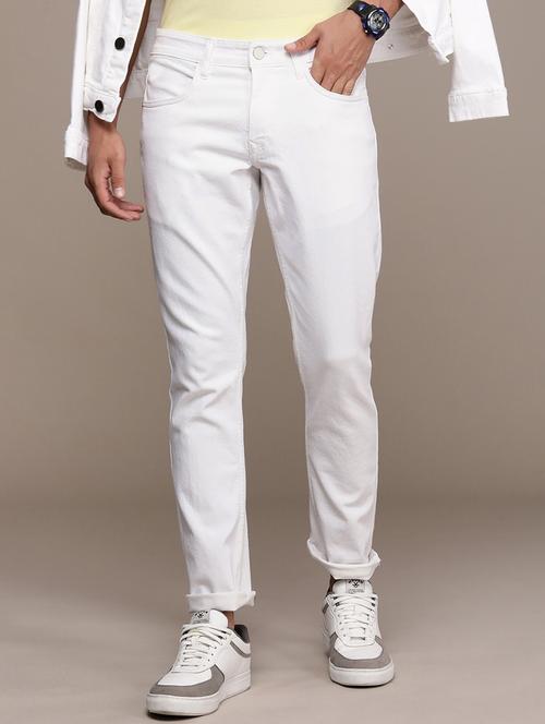 men solid mid rise cotton jeans - 20983245 - Very Small Image - 1