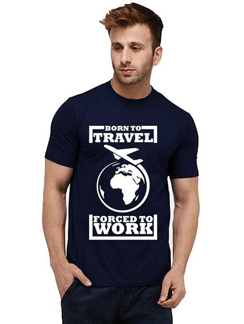 men round neck front print cotton t-shirt - 20984054 - Very Small Image - 1