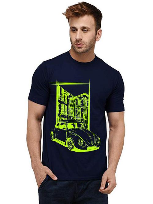 men round neck front print t-shirt - 20984079 - Very Small Image - 1