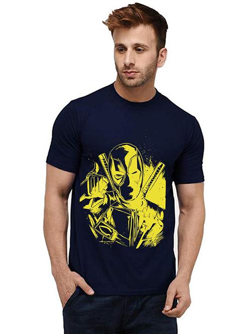 men round neck front print t-shirt - 20984088 - Very Small Image - 1