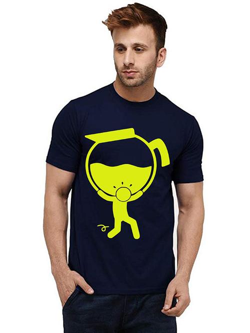 men round neck front print t-shirt - 20984119 - Very Small Image - 1