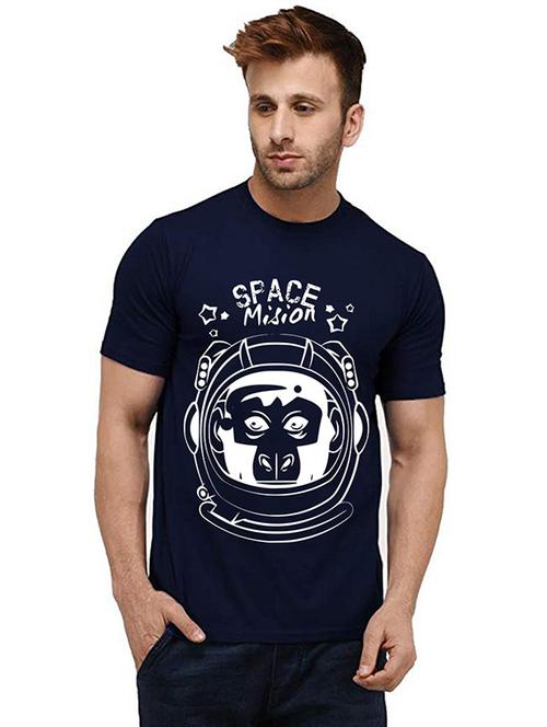 men round neck front print t-shirt - 20984148 - Very Small Image - 1