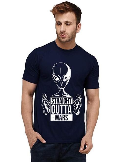 men round neck front print t-shirt - 20984149 - Very Small Image - 1