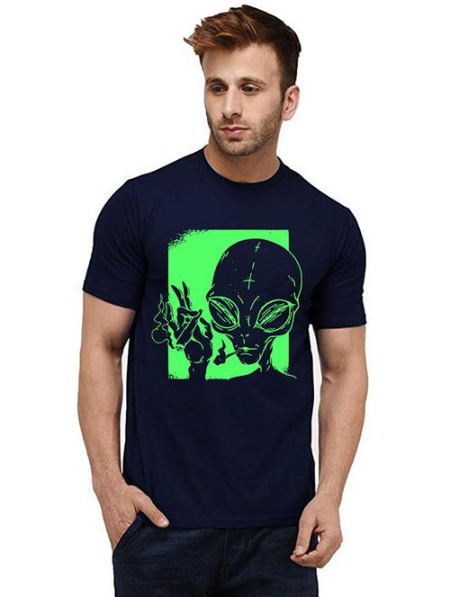 men round neck front print t-shirt - 20984150 - Very Small Image - 1