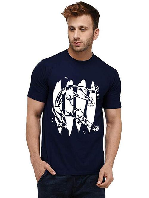 men round neck front print t-shirt - 20984151 - Very Small Image - 1