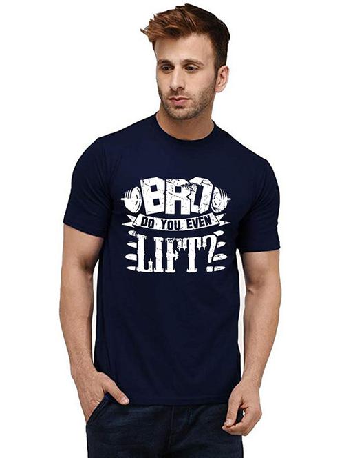 men round neck front print t-shirt - 20984155 - Very Small Image - 1