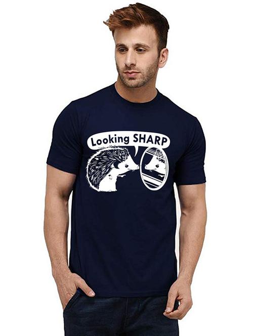 men round neck front print t-shirt - 20984173 - Very Small Image - 1