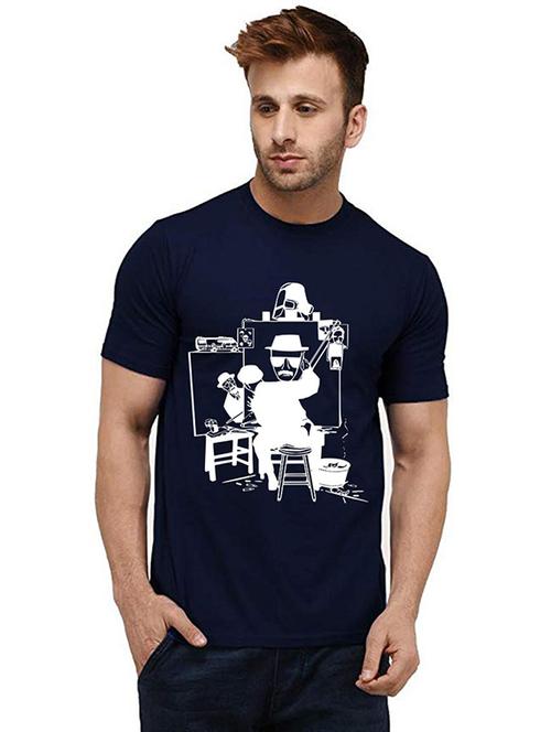 men's round neck front print t-shirt - 20984178 - Very Small Image - 1