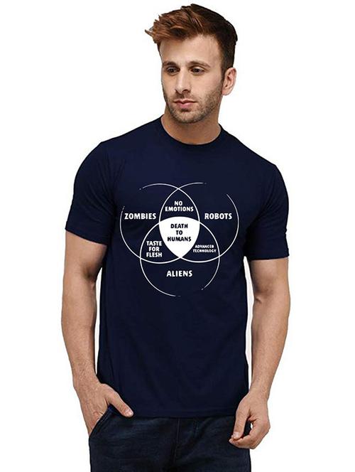 men round neck front print t-shirt - 20984182 - Very Small Image - 1