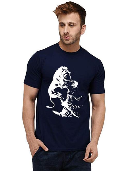 men round neck front print t-shirt - 20984197 - Very Small Image - 1