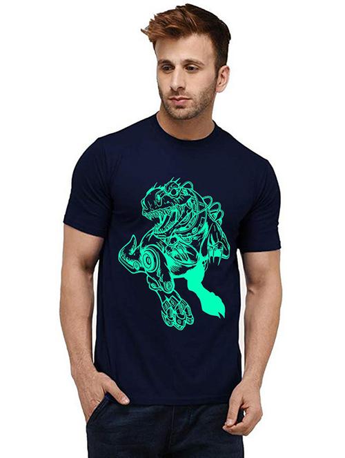 men round neck front printed t-shirt - 20984199 - Very Small Image - 1