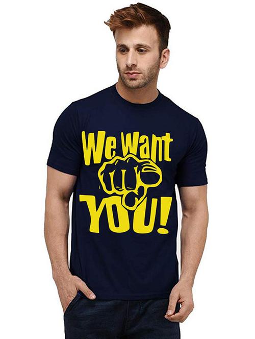 men front print round neck t-shirt - 20984208 - Very Small Image - 1