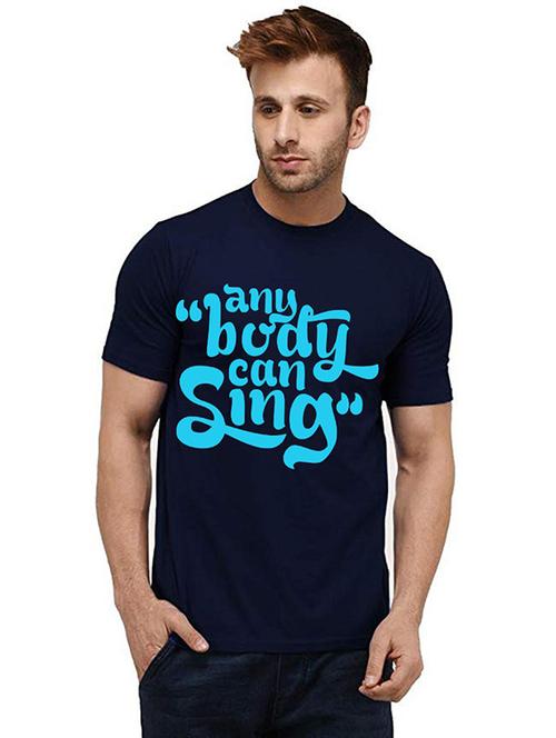 men round neck front print t-shirt - 20984211 - Very Small Image - 1