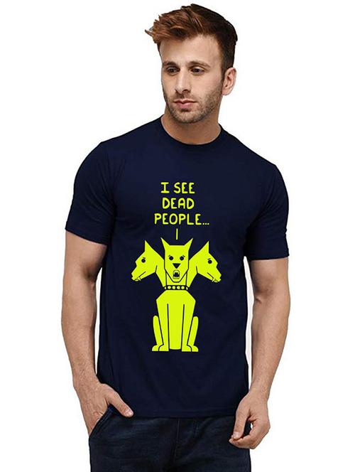 men round neck front print t-shirt - 20984228 - Very Small Image - 1