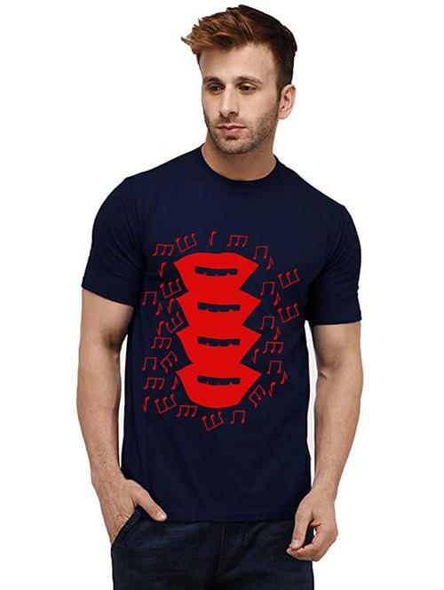 men round neck front print t-shirt - 20984236 - Very Small Image - 1