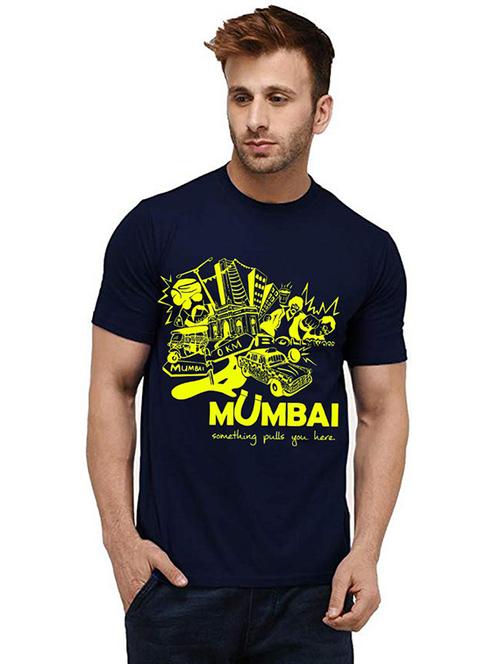 men round neck front print t-shirt - 20984256 - Very Small Image - 1