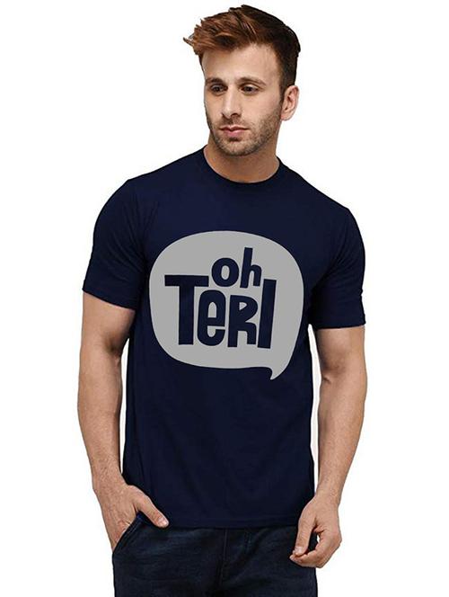 men round neck front printed t-shirt - 20984257 - Very Small Image - 1