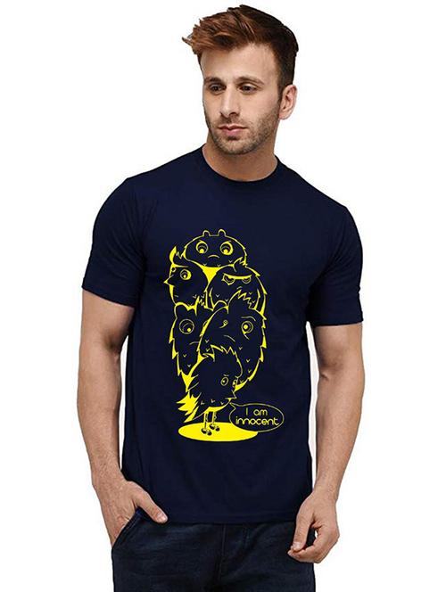 men round neck front print t-shirt - 20984260 - Very Small Image - 1