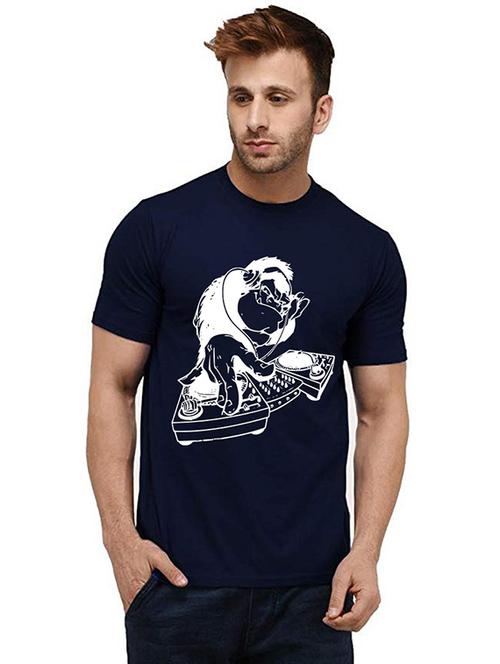 men round neck front printed t-shirt - 20984287 - Very Small Image - 1