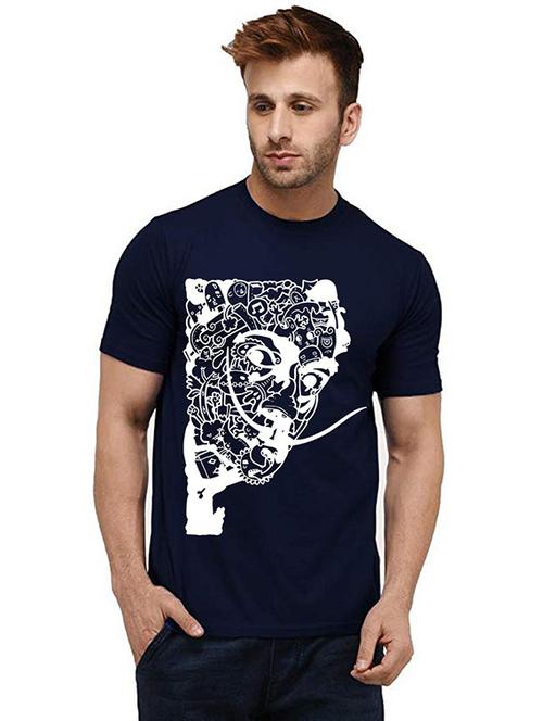 men round neck front printed t-shirt - 20984290 - Very Small Image - 1