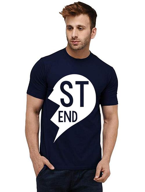 men round neck front printed t-shirt - 20984302 - Very Small Image - 1