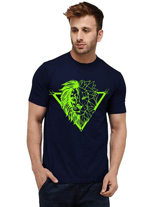 men round neck front print t-shirt - 20984307 - Very Small Image - 1