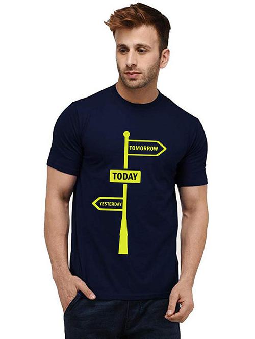 men round neck front printed t-shirt - 20984308 - Very Small Image - 1