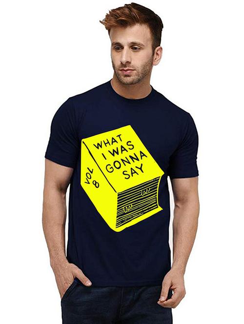 men round neck front print t-shirt - 20984327 - Very Small Image - 1